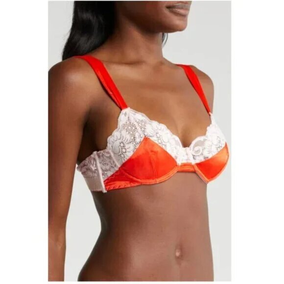 NWT$113 2-PC VALENTINE SET After Hours Red Satin Bra 30-38C & Fly Girl Panty MED - Picture 3 of 12